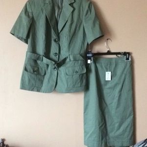 2pc olive green skirt set